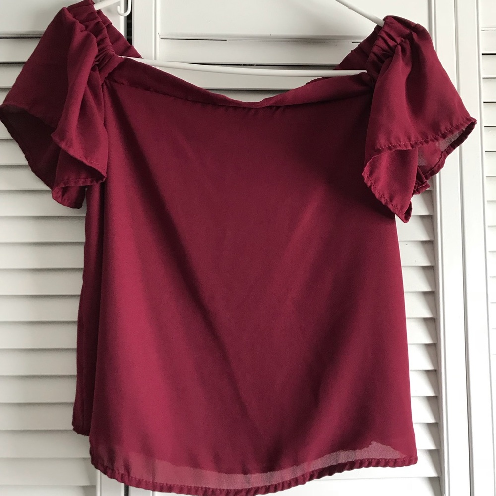 Magenta off the shoulder top